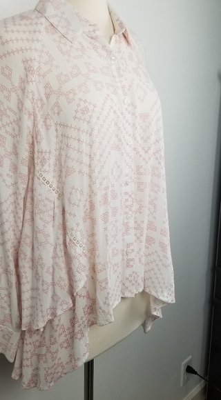 MISS ME Pink & White Button Down Shirt, Small - Picture 5 of 10
